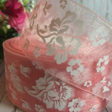 Органза півонія, 4 см, пудровий