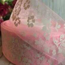 Органза півонія, 4 см, світло-рожевий