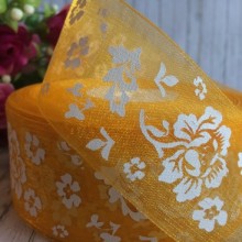 Органза півонія, 4 см, темно-жовтий