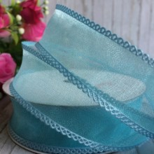 Організ з ажурним краєм, 2,5 см, світло-бірюзовий.