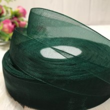 Органза 2 см, темно-зелений, метр