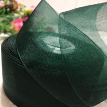 Органза 4 см, темно-зелений, метр