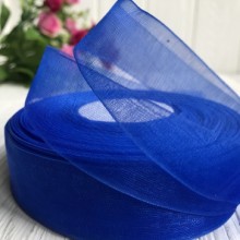 Органза 2,5 см, темно-синій, метр