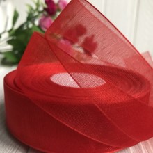 Органза 2,5 см, червоний, метр