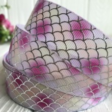 Репс 2,5 см, луска на рожево-малиновому, метр