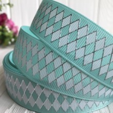 Репс з ромбами, 2,5 см, тиффані, метр