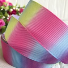 Репс абстракція, 2,5 см, широкі кольорові смуги