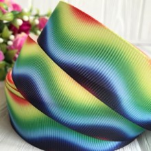 Репс абстракція, 2,5 см, хвиля жовто-салатова