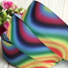 Репс абстракція, 2,5 см, хвиля малиново-синя