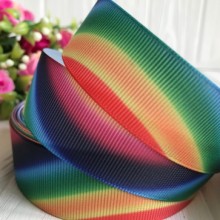 Репс абстракція, 2,5 см, різнокольорова веселка