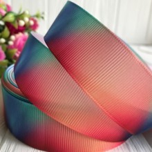 Репс абстракція, 2,5 см, коралово-сині хвилі