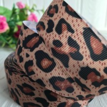 Репс 2,5 см, карамельний леопард, метр