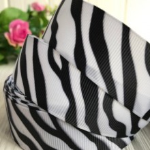 Репс 2,5 см, біло-чорна зебра, метр