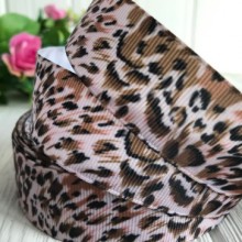 Репс 2,5 см, пудровий леопард, метр