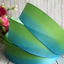 Репс Омбре, 2,5 см, яскраво-зелено-світло-бірюзовий