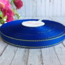 Репс 0,9 см люрекс (золото), темно-синій, рулон 23 м