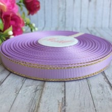 Репс 0,9 см люрекс (золото), ліловий, рулон 23 м