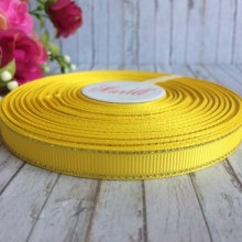 Репс 0,9 см люрекс (золото), жовтий, рулон 23 м