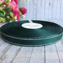 Репс 0,9 см люрекс (срібло), пляшковий, рулон 23 м