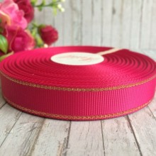 Репс 1,5 см люрекс (золото), малиновий, за 1 м