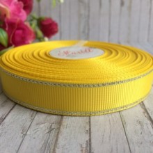 Репс 1,5 см люрекс (срібло), жовтий, за 1 м