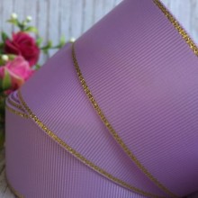 Репс 4 см люрекс (золото), фіолетовий, за 1 м