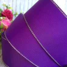 Репс 4 см люрекс (срібло), темно-фіолетовий, за 1 м