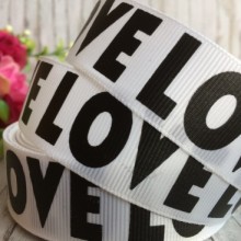 Репс із написом LOVE, 2,5 см, білий