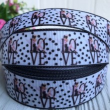 Репс 2,5 см, Love на біло-чорному