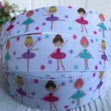 Репс 2,5 см, балерина на білому