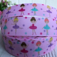 Репс 2,5 см, балерини на рожевому