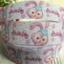 Репс 2,5 см, Stella Lou на рожево-блакитному