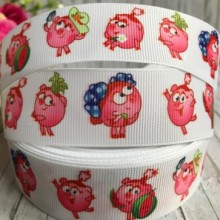 Репс 2,5 см, Смішарики Нюша, білий, 1 м