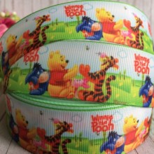 Репс 2,5 см, Вінні Пух, Пітачок, Іа, блакитно-салатовий, 1 м