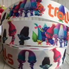 Репс 2,5 см, Тролі, білий, 1 м