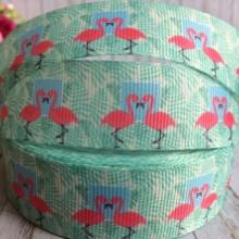 Репс 2,5 см, пара фламінго-гілочки, м'ятний, 1 м