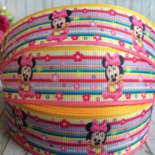 Репс 2,5 см, крихта Мінні, різнокольорові смуги, 1 м