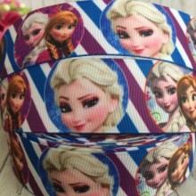 Репс 2,5 см, Ельза та Анна, синьо-фіолетова діагональна смуга, 1 м