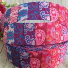 Репс 2,5 см, китайський огірок, рожево-малиново-фіолетові квадрати, 1 м