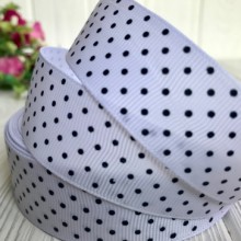 Репс 2,5 см горох (little), біло-чорний, рулон 23 м