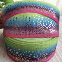 Репс з розсипом (фольга), 4 см, яскравий райдужний, метр