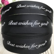 Репс Best wishes for you, 2,5 см, чорний, метр