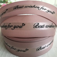 Репс Best wishes for you, 2,5 см, пудровий, метр
