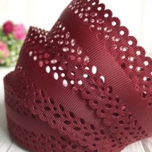 Репс 3,5 см, лист перфорація, бордовий, метр