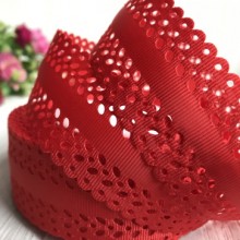 Репс 3,5 см, лист перфорація, червоний, метр