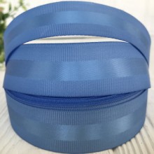 Репс із атласною смугою, 2,5 см, світло-синій, метр