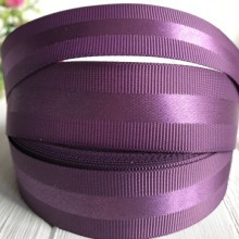 Репс з атласною смугою, 2,5 см, фіалковий, метр