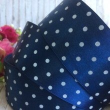 Атлас горох 4 см, сапфіровий, метр