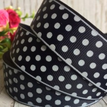 Репс горох/смужка, 2,5 см, сапфірово-білий