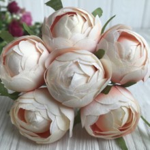 Півонія тканинний закритий, 4 см, персиковий, шт.